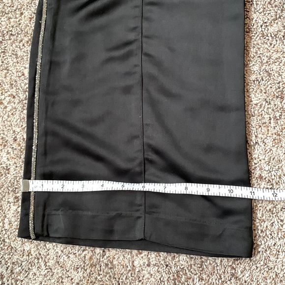 Jason Wu High Waisted Satin Tuxedo Pant with Glitter Detail - Picture 5 of 12